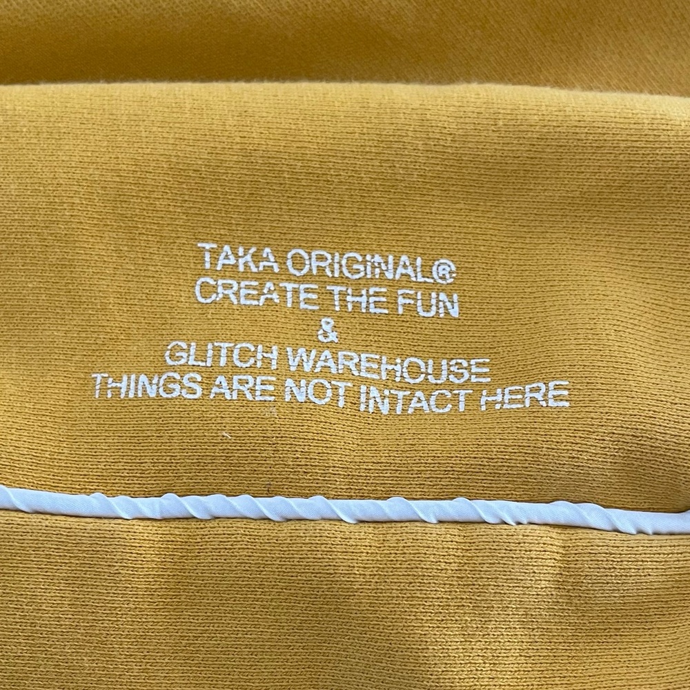 TAKA Original Men's Sweatshirt XL Mustard Yellow Boxy Oversized Streetwear - Picture 7 of 10